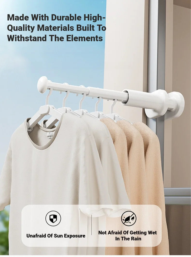 Retractable Clothes Drying Rack Folding Balcony Drying Pole