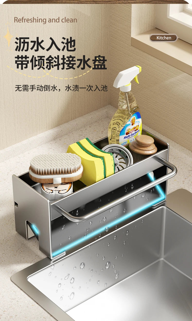 Sink Stand Sponge Holder Dish Drainer Organizers Storage