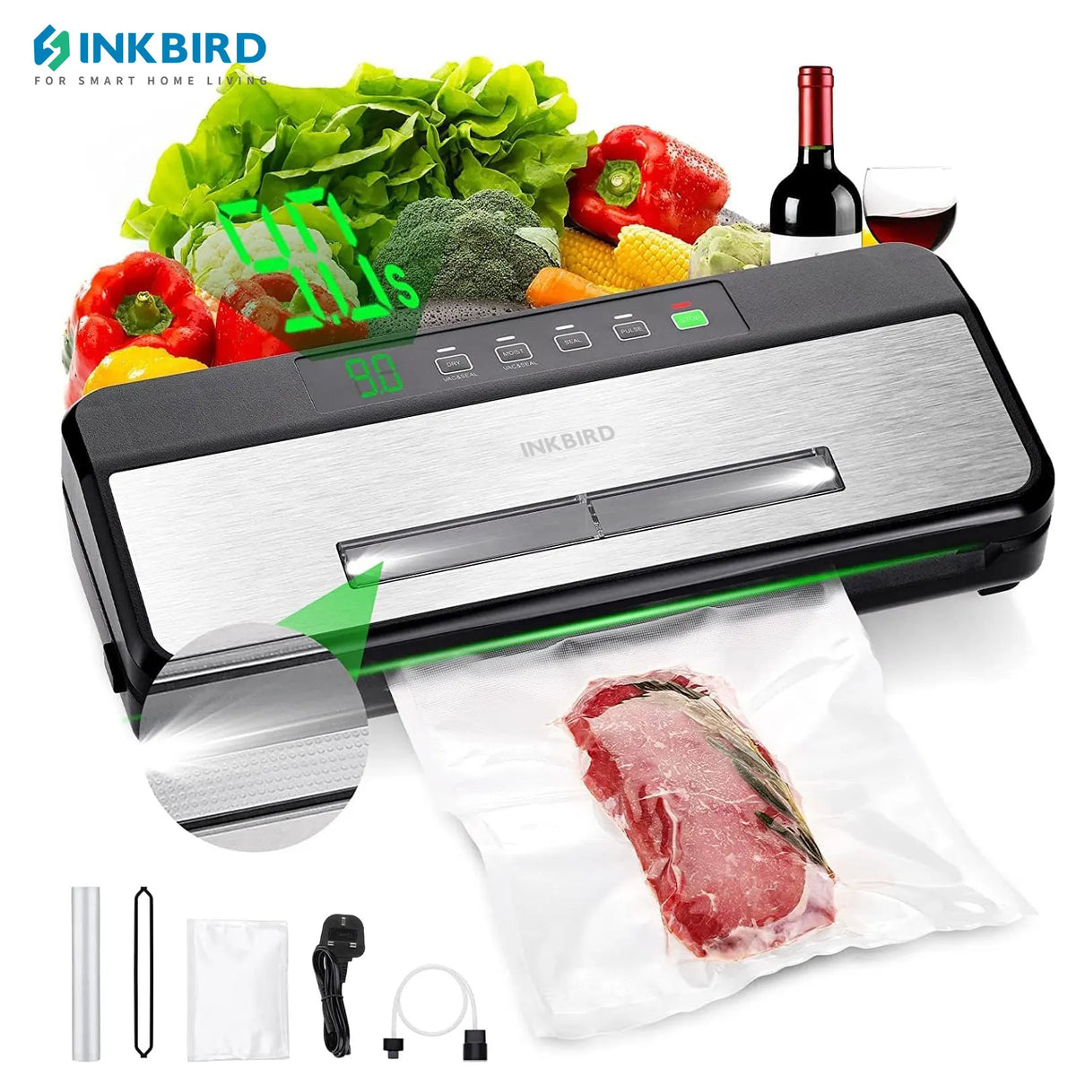 Inkbird 3rd Vacuum Sealer Starter Kit -80kpa Strong