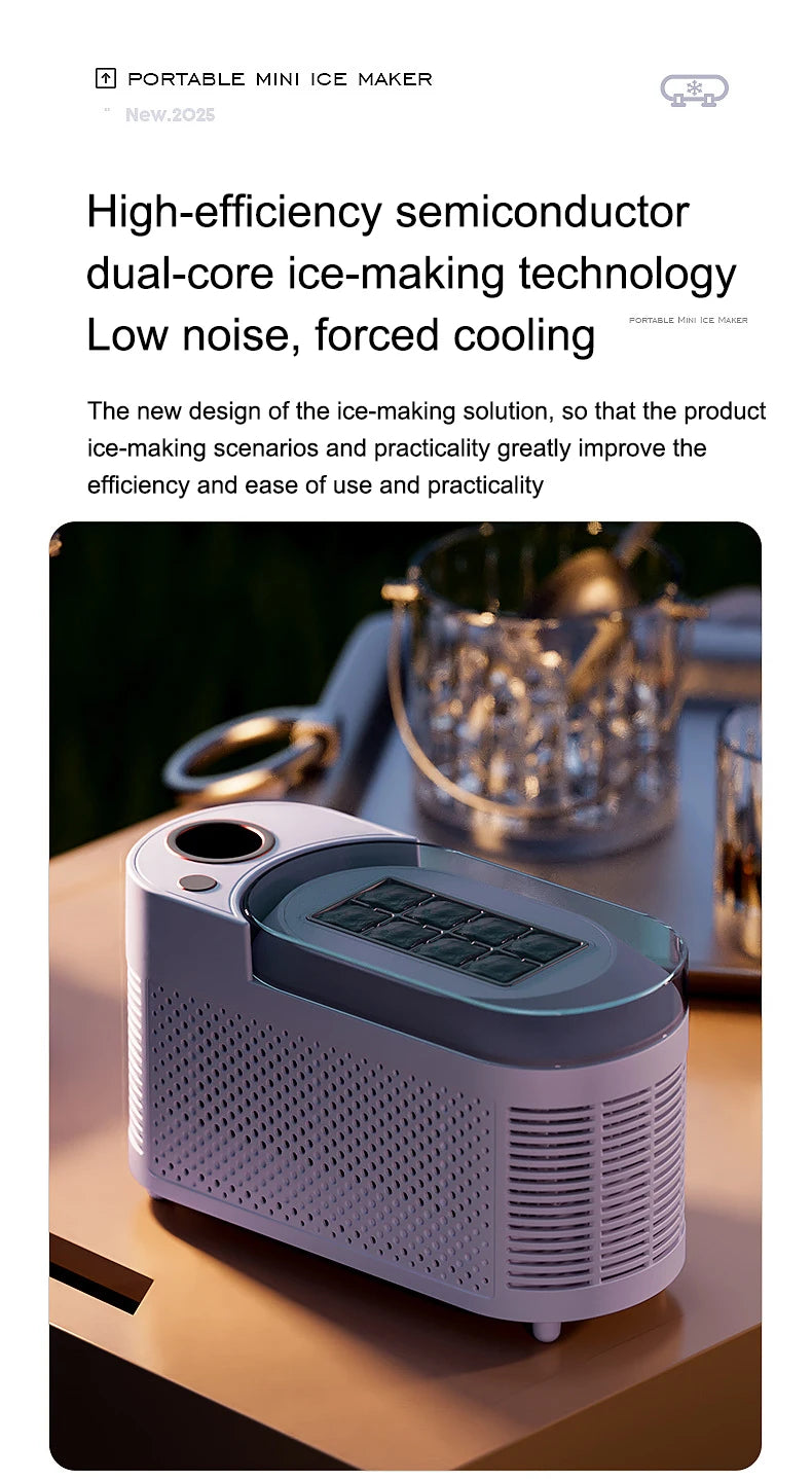 Desktop Mini Ice Cubes Maker Machine Dormitory Camping