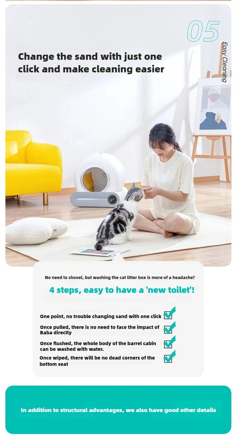 Smart Cat Litter Box Pets Automatic Cleaning Electric