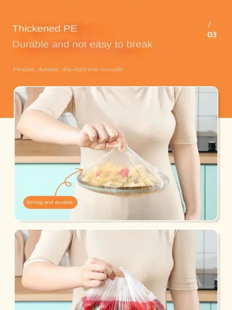 Reusable Disposable Food Cover Plastic Wrap Durable Elastic