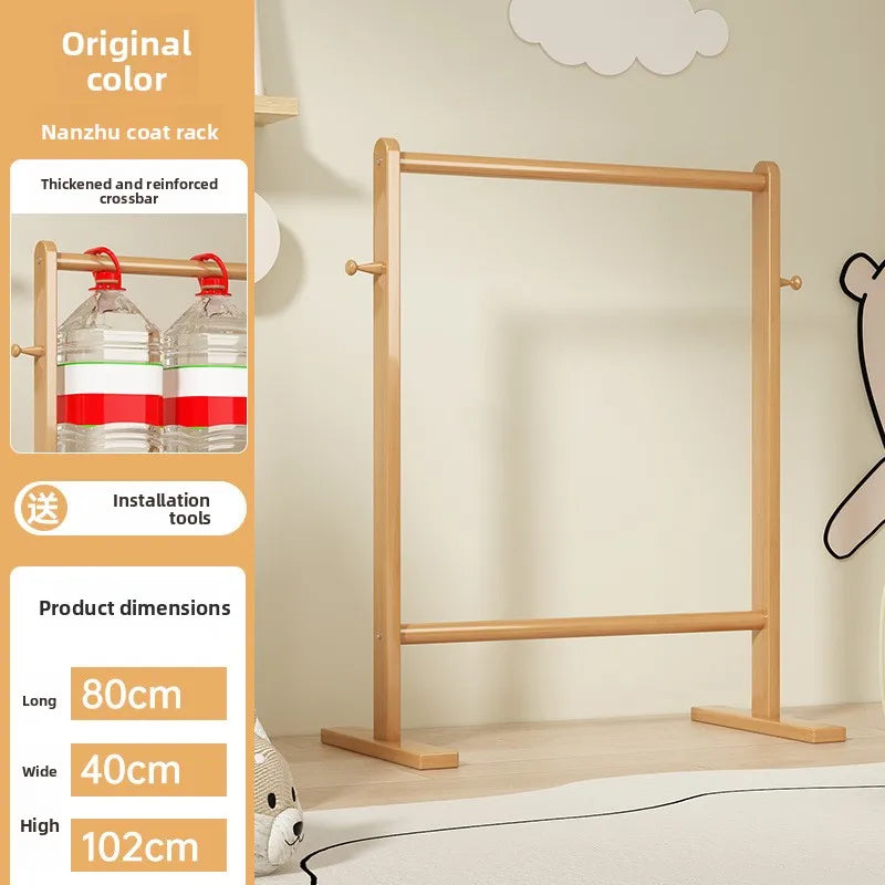 Small Bamboo Hat Rack Floor Hanging Clothes Rack