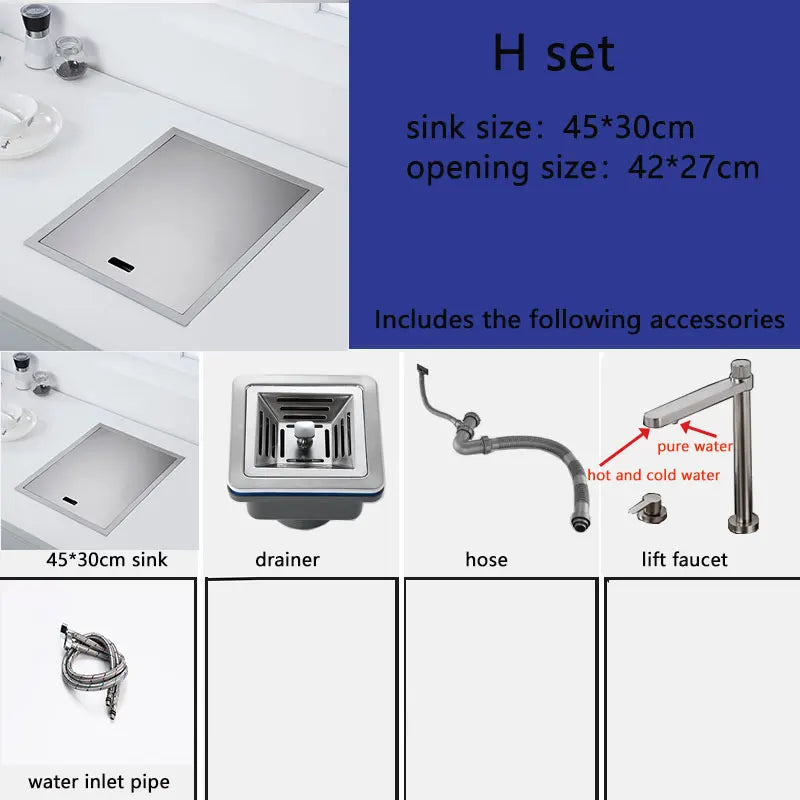 Black Sink Hidden Bowl Bar Small Size Sink