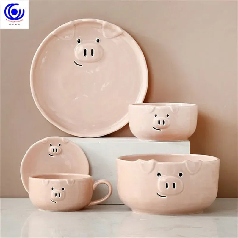 Cute Dish Ceramic Japanese Cartoon Tableware Creative Personality