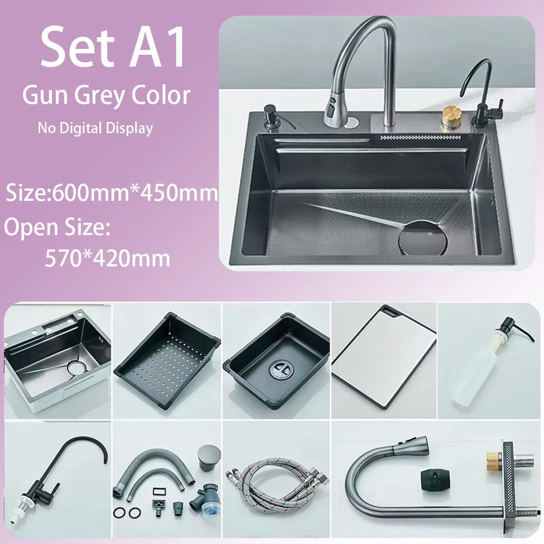 Sink Faucet Large Integrate Digital Display Multi-Function