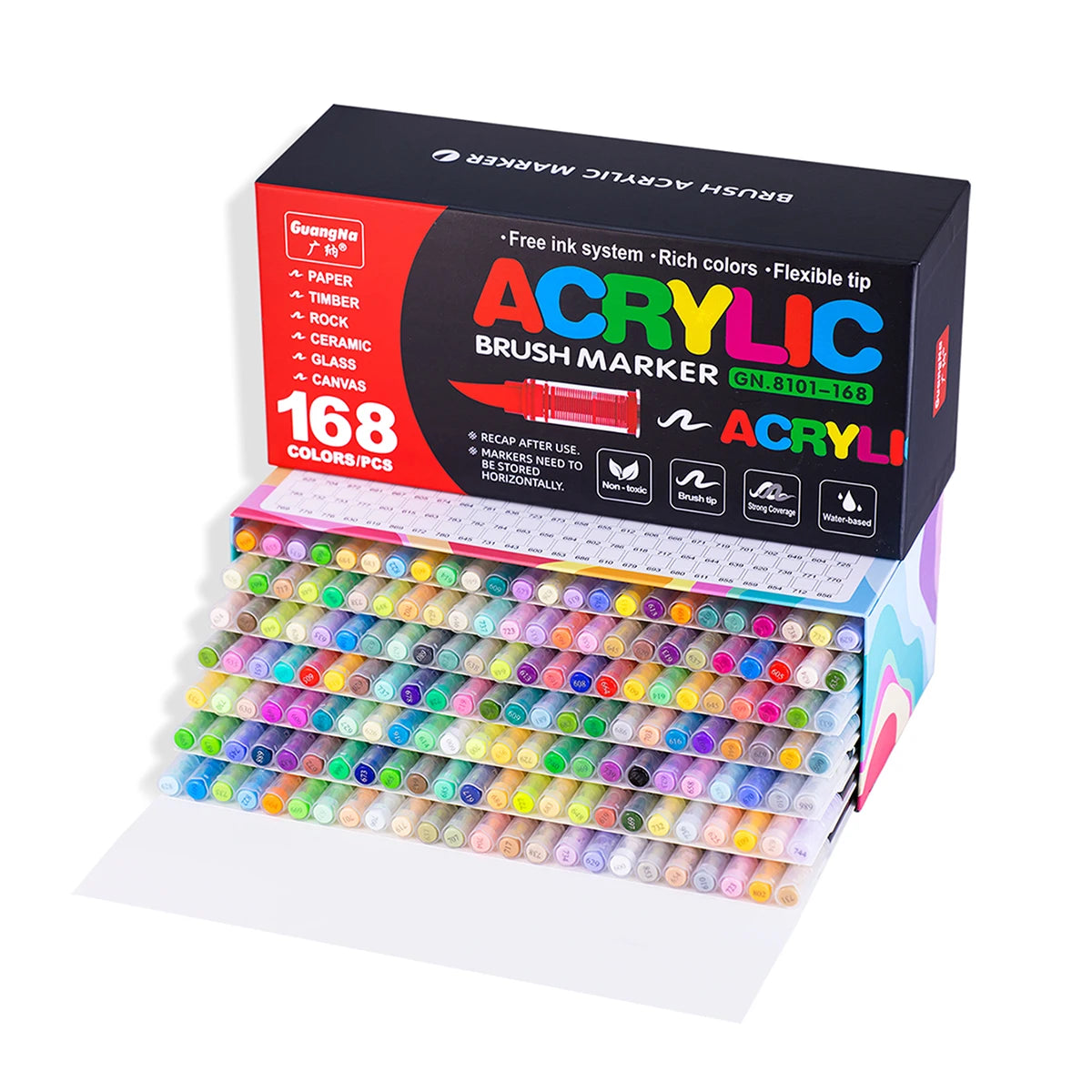 12-240 Colors Acrylic Paint Markers Brush Tip Direct-Liquid