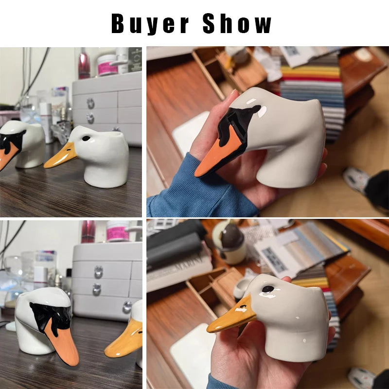Ceramic Duck Swan Shape Egg Holder Storage Cup