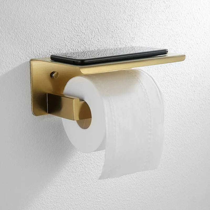 Gold Brushed Bathroom Hardware Towel Bar Rail Toilet