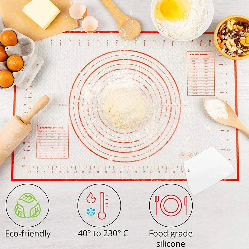 Oversize 80/70/60cm Silicone Baking Mat Rolling Kneading Pad