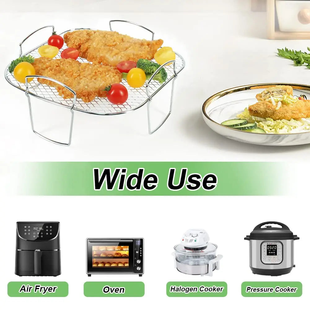 Air Fryer Baking Rack Metal Square/Round/Rectangle Oven Grill