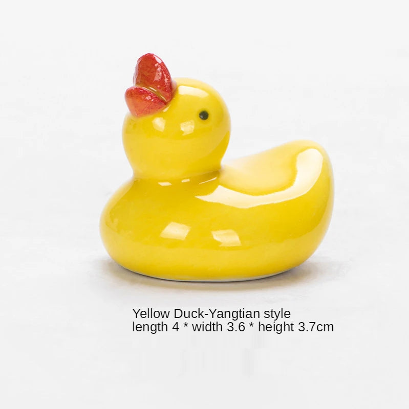 1-5pcs Funny Duck Ceramic Crafts Chopstick Shelf Resturant