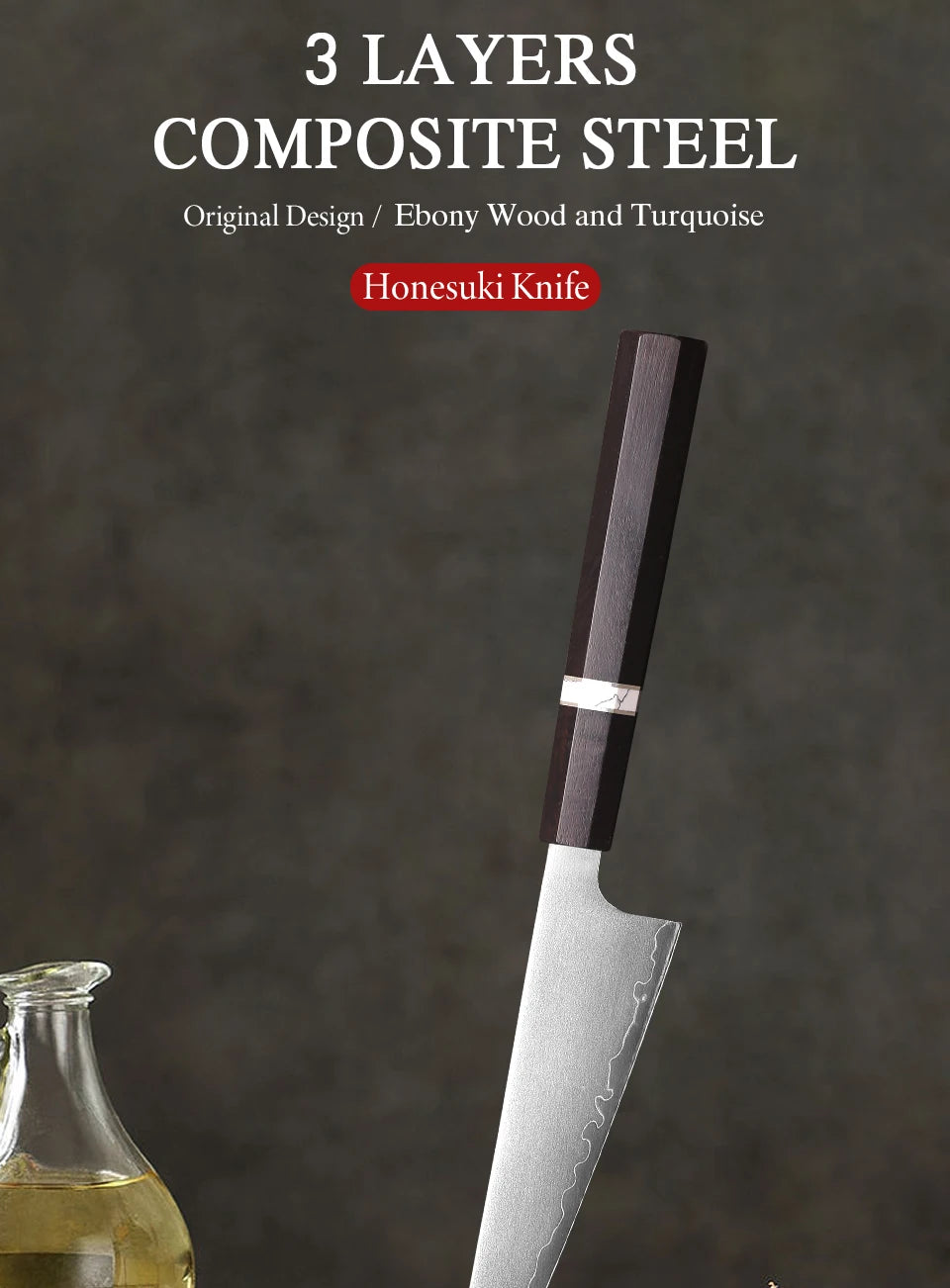 Mostodozo Honesuki Chef Knife Japanese Handmade Composite Steel