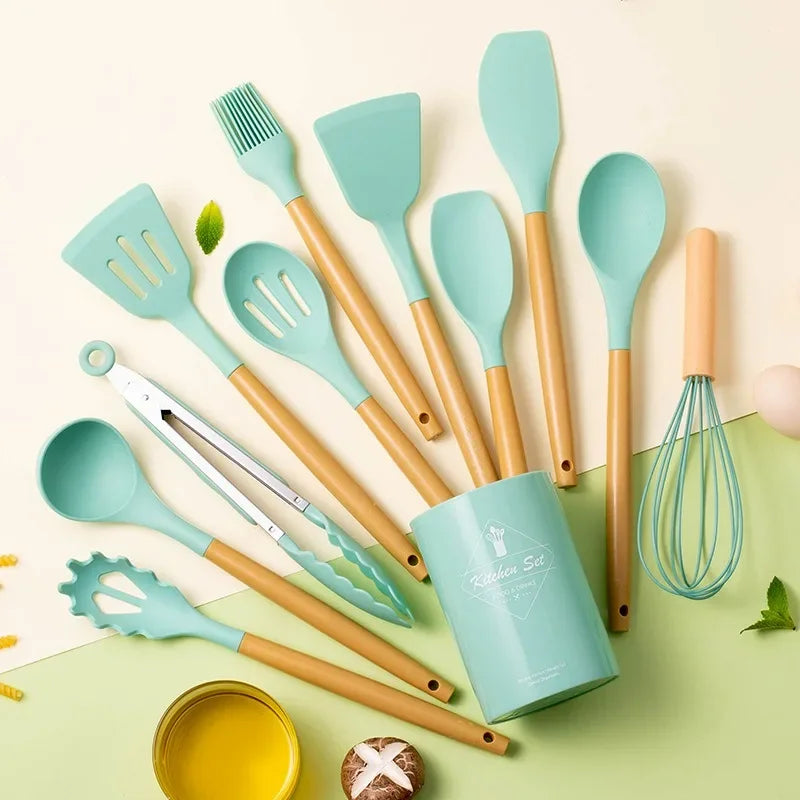 Food Grade Silicone Cooking Utensils Turner Tongs Spatula