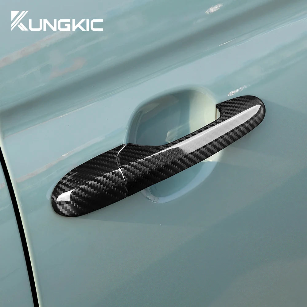 Real Hard Carbon Fiber Door Handle Cover Fiat