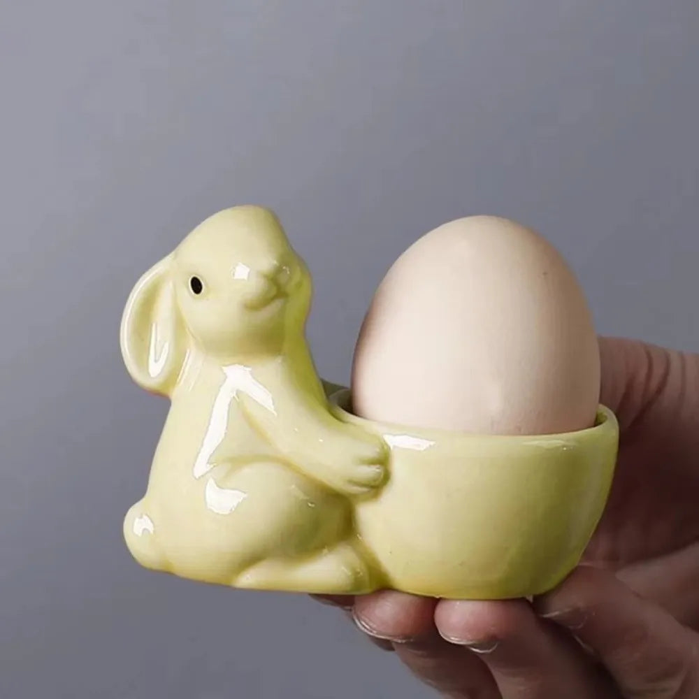 Ceramic Egg Cup Creative Egg Organizer Rabbit Egg