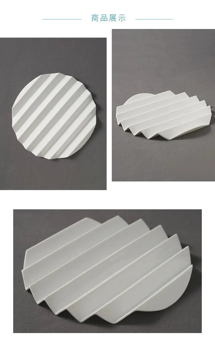 Ceramic Partition Dessert Plate Dish-Setting Of Supramolecular