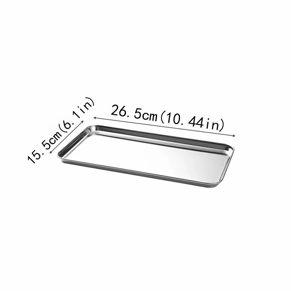 1pc Stainless Steel Vermicelli Dish Thickened Rectangular Flat