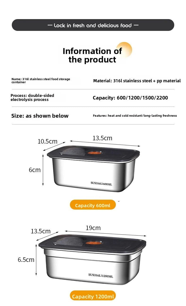 Food Grade 316 Stainless Steel Airtight Container Lid