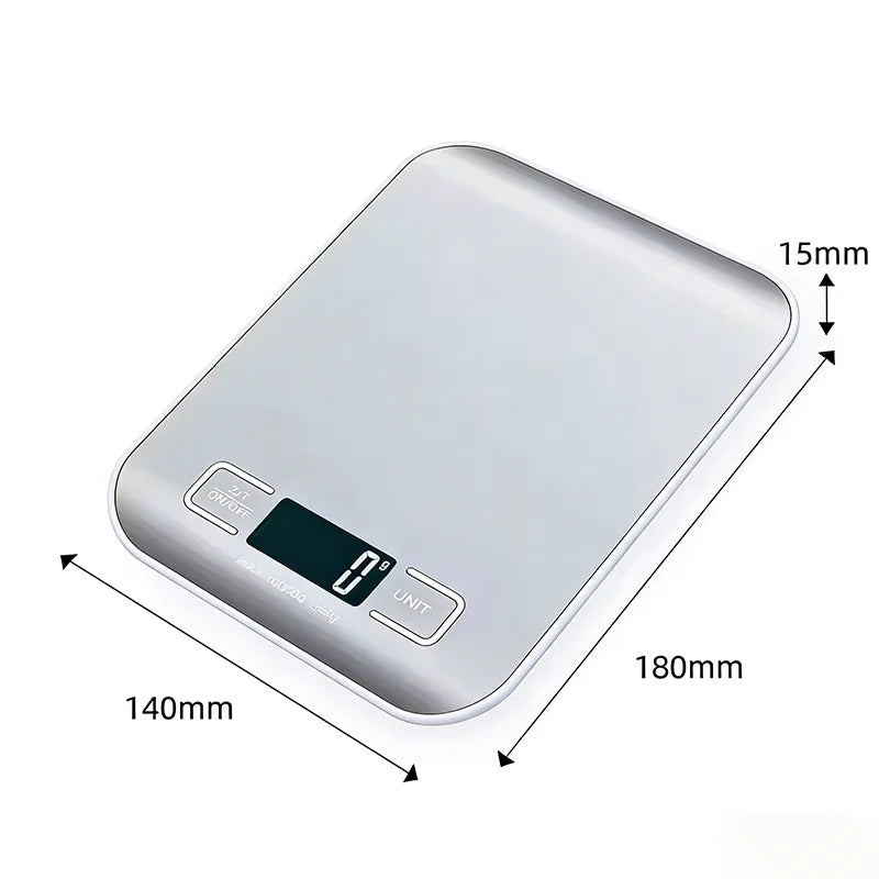Digital Scale 10/5kg-1g Led Display Stainless Steel Panel