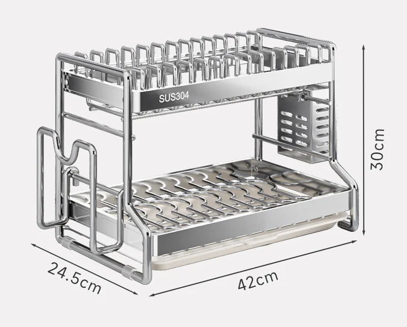 Dish Drainer Storage Organization Stainless Steels Drainer Dishes