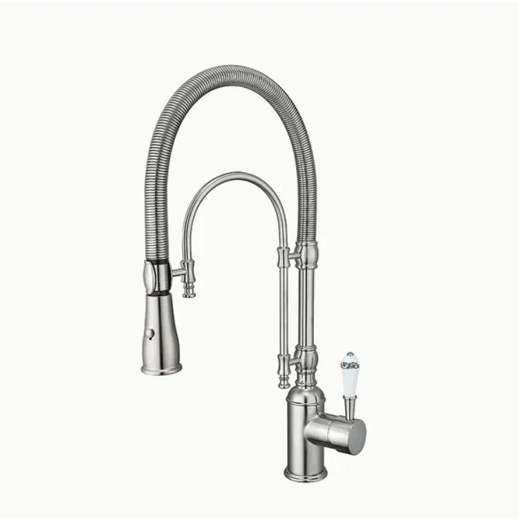 Brushed Gold Pull Out Faucet Sink Mixer 360