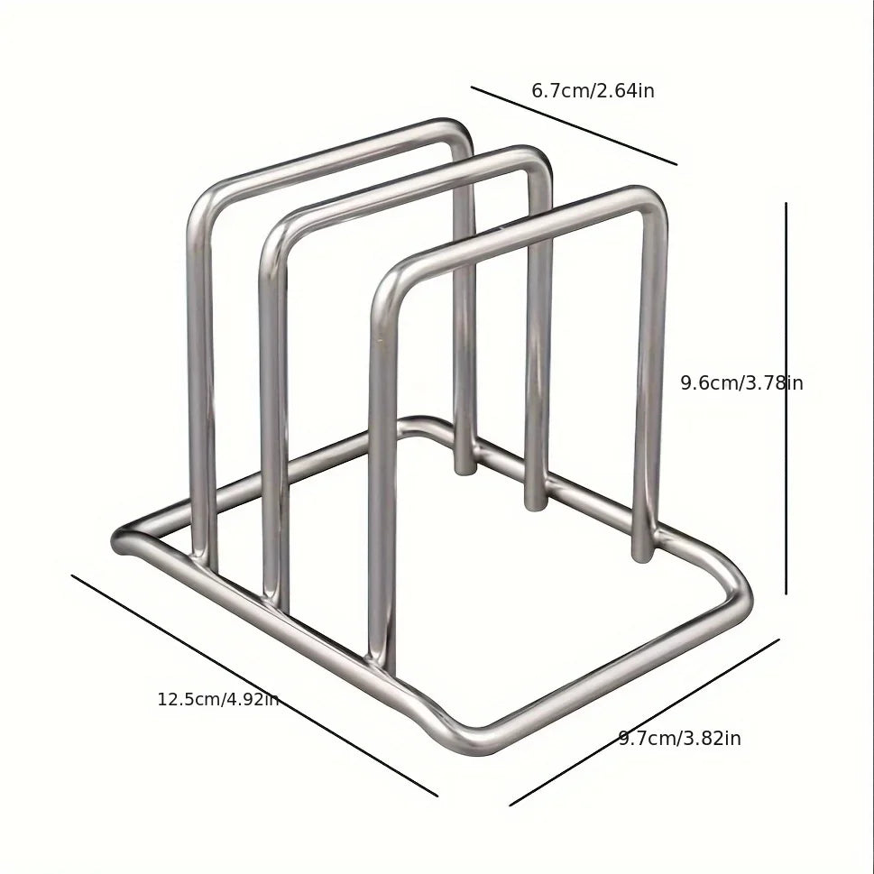1pc Space-Saving Stainless Steel Pot Lid Cutting Board