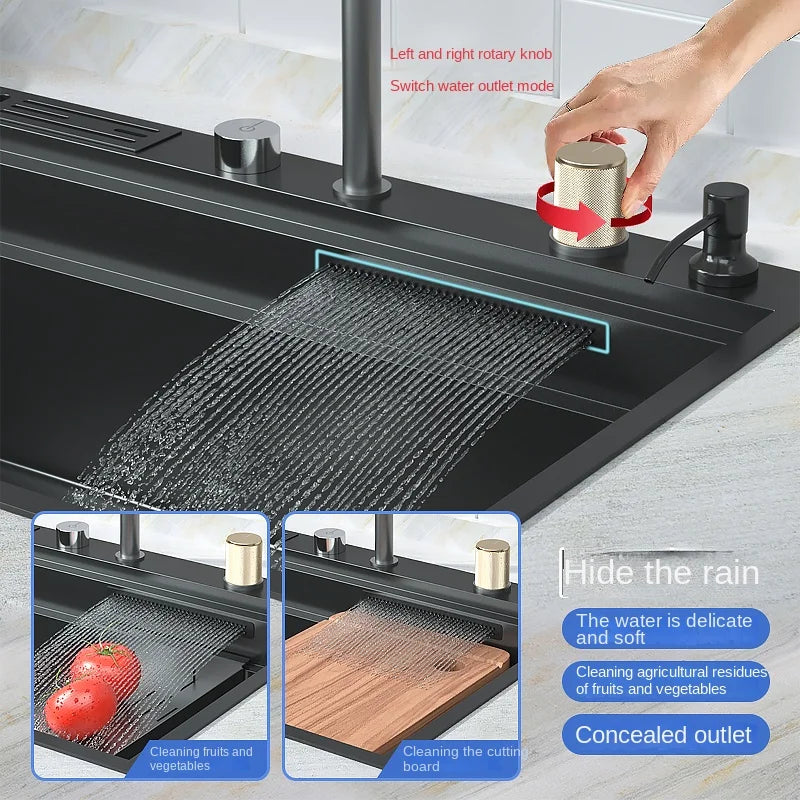 Waterfall Sink Nanometer 304 Stainless Steel Large Slot