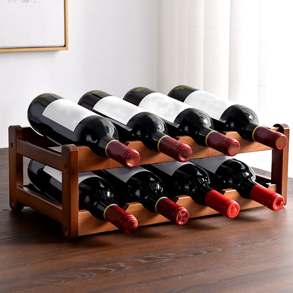 Wine Rack Wooden Winebottle Display Cabinet Holders Shelf