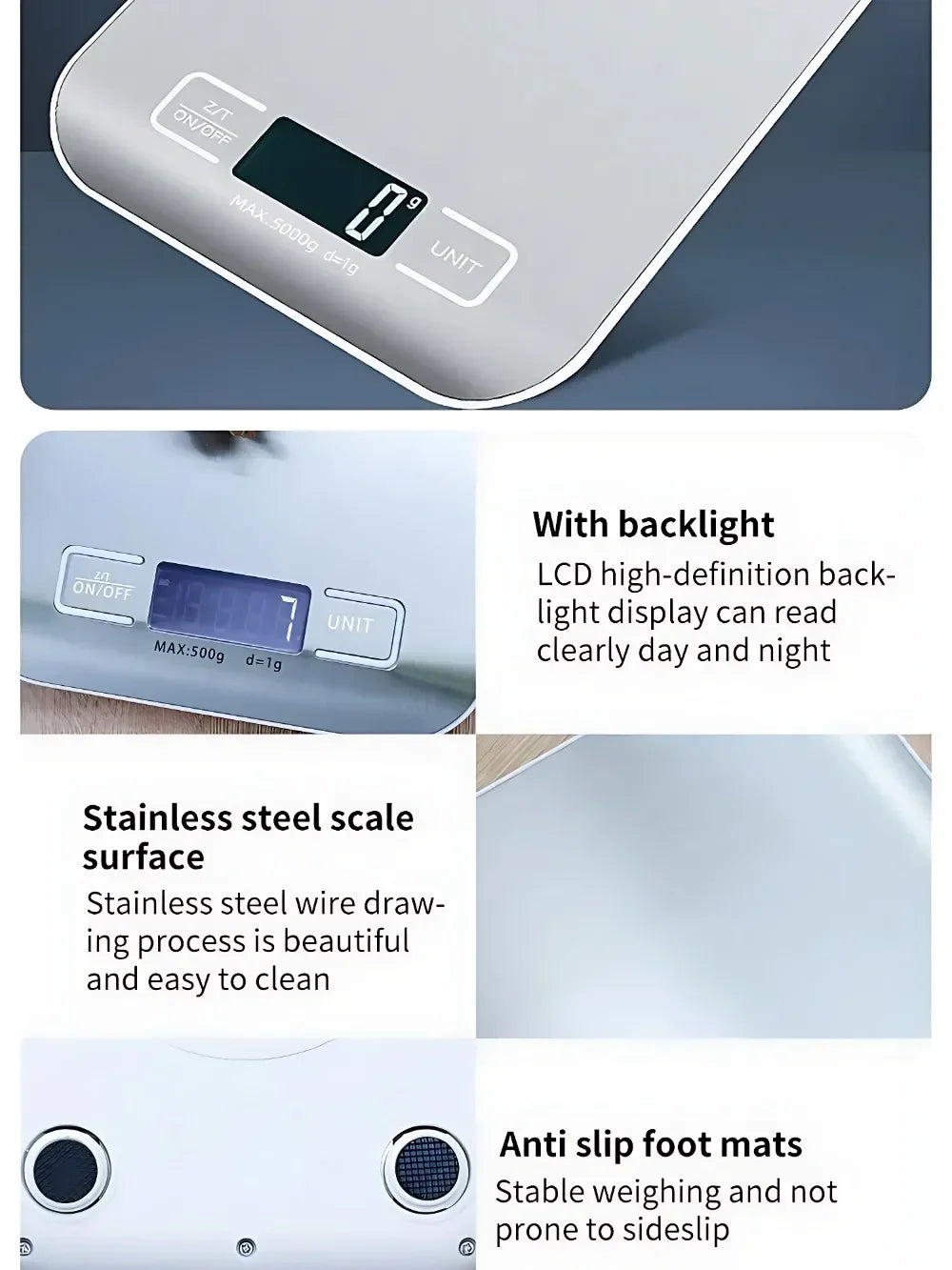 Digital Scale Multi-Function Weighing Scale Lcd Display Usb