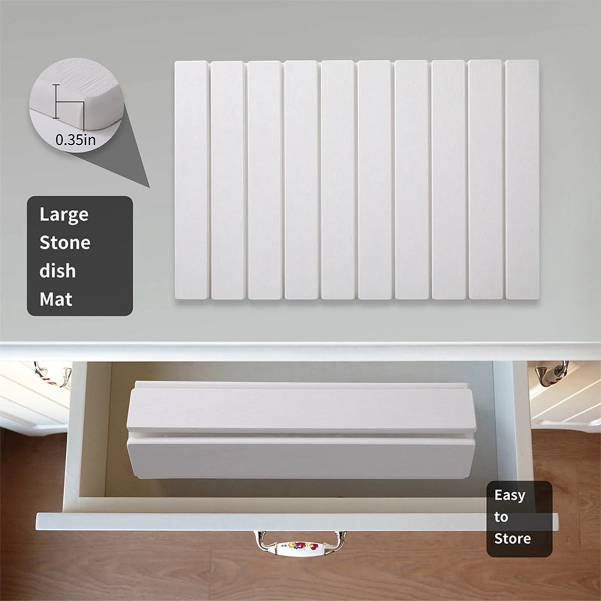 30x40cm Stone Dish Drying Mat Foldable Dish Drying