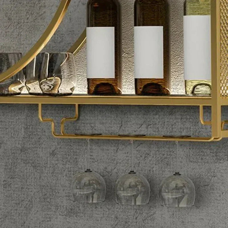 Modern Wall Mount Wine Rack Holder Glass Storage
