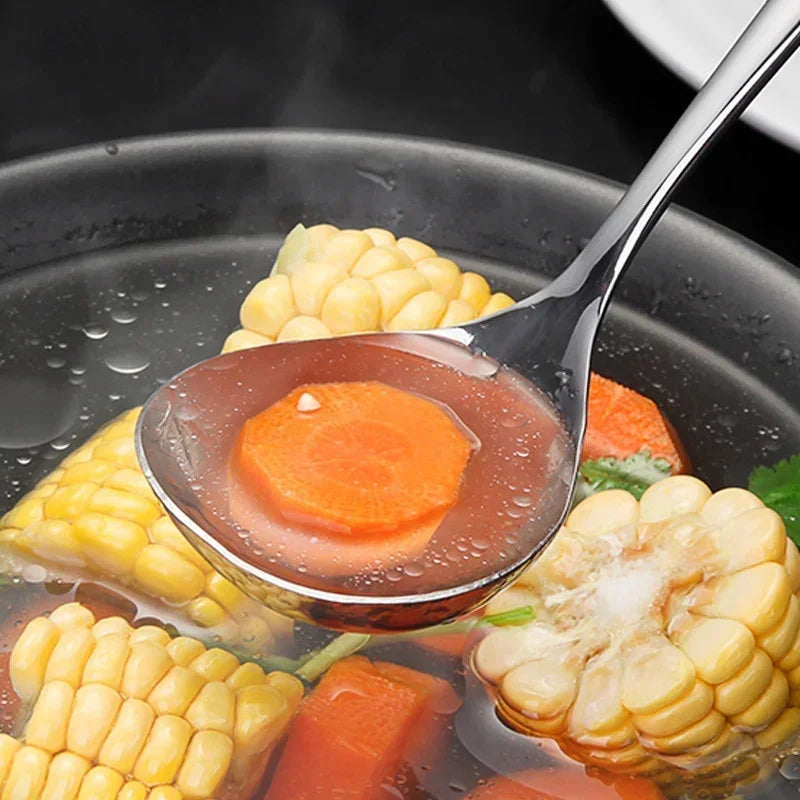 2/1pcs Stainless Steel Spoon Thicken Long Handle Soup