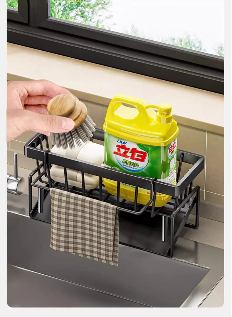 Sponge Holder Drain Rack Sink Organizer Dish Cloth