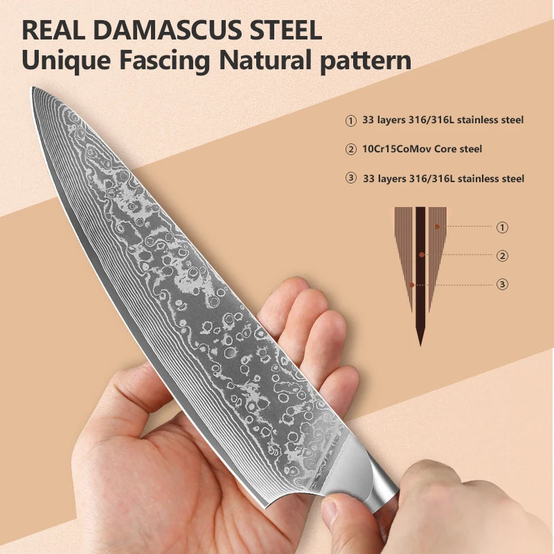1-4 Knife 67 Layer Damascus Stee Super Sharp