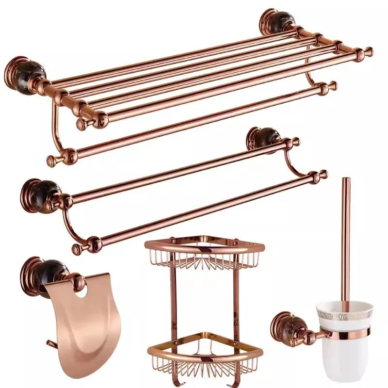Bathroom Bath Shelf Rose Gold Paper Holder Towel