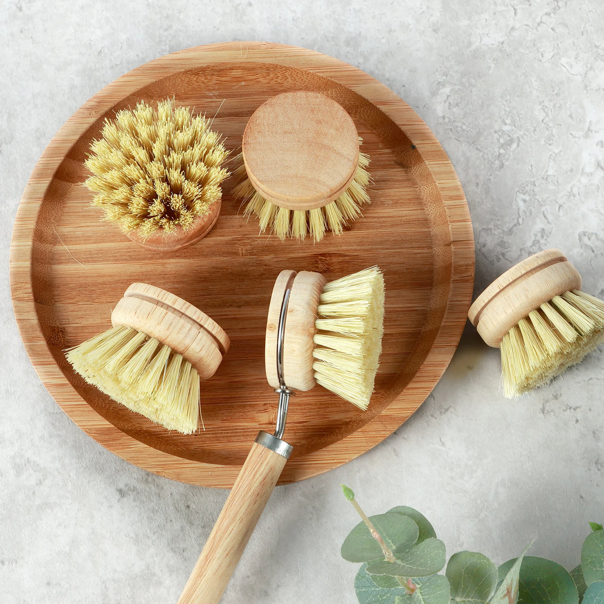 3/4/5/10pcs Bamboo Dish Scrub Brushes Replaceable Dish Brush