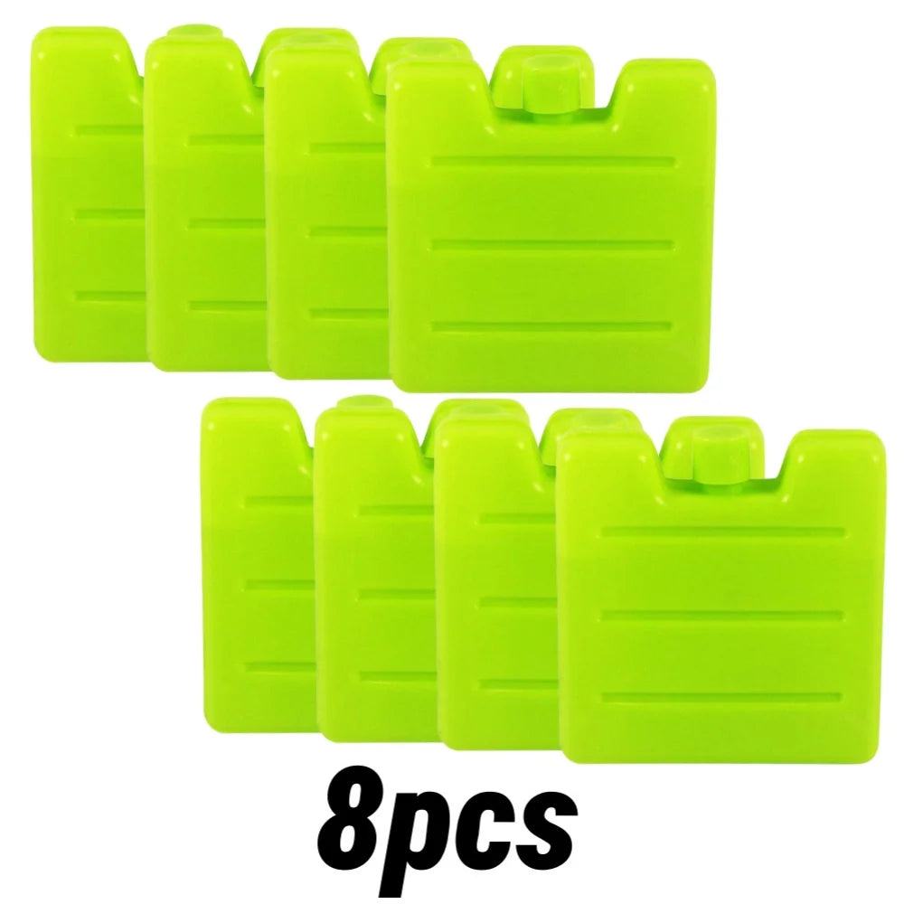 1/8pc Reusable Gel Ice Blocks Cooler Bag Stackable