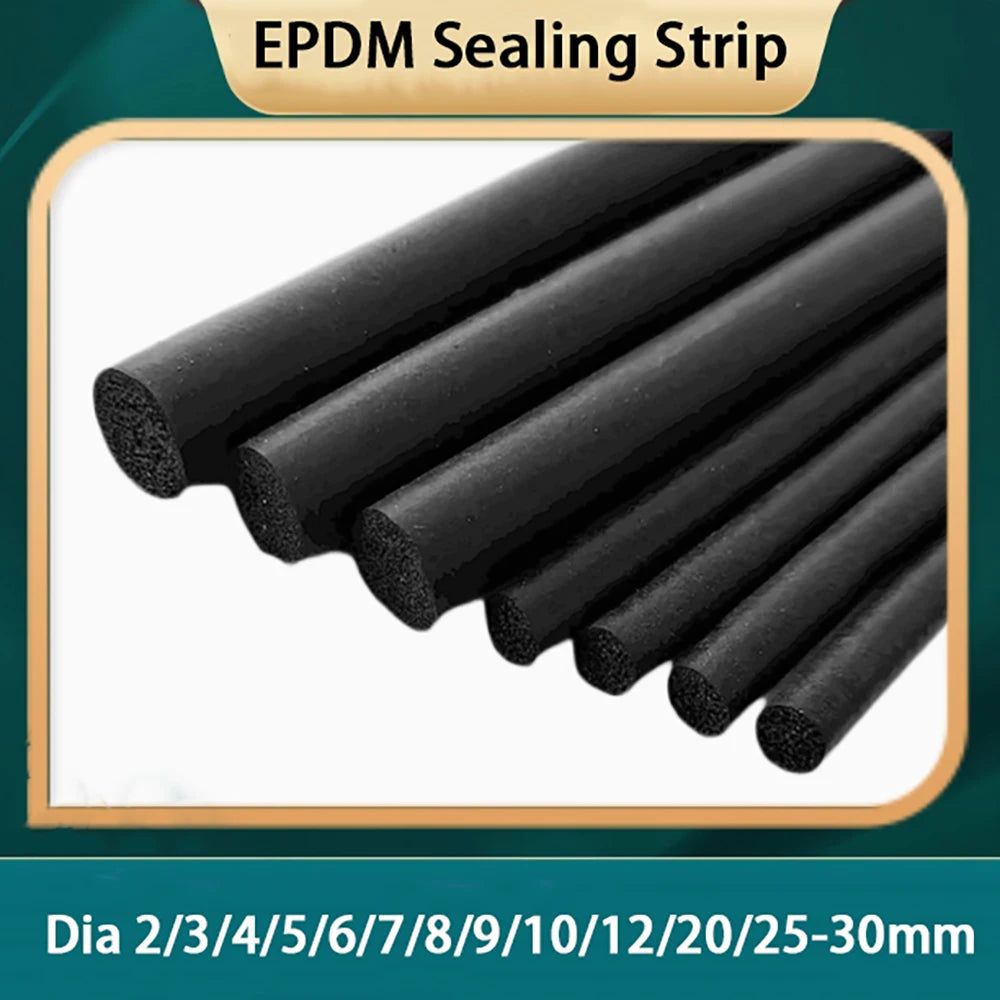 1-20 Meter Black Round Epdm Rubber Strip Foam