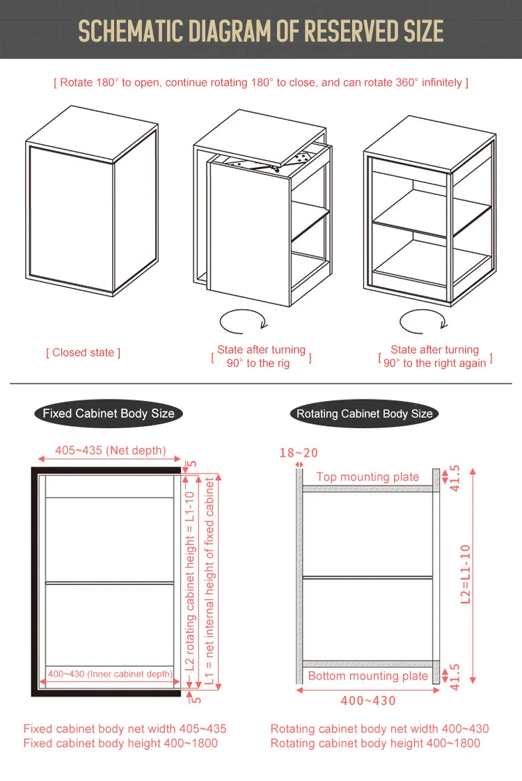 Island 180 360 Degree Rotating Bathroom Adjustable Unit