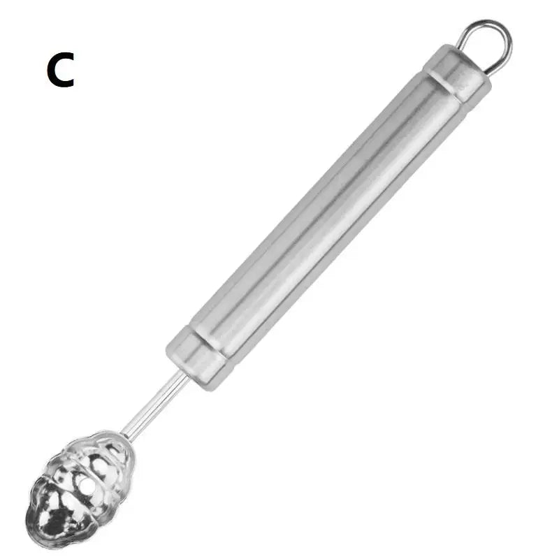 1pcs Fruit Carving Spoon Stainless Steel Waviness Baller