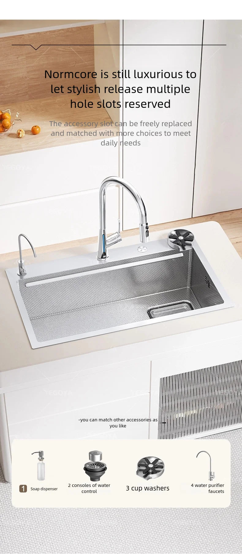 316l Stainless Steel Sink Durable Large Slot Wash