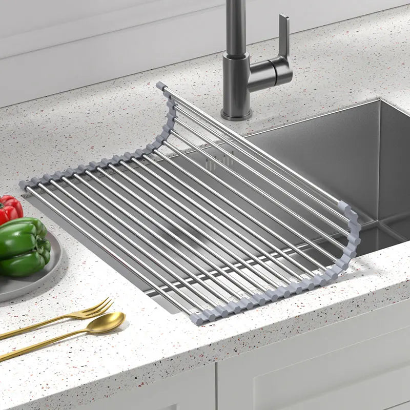 Roll Up Dish Drying Rack Over Sink Stainless