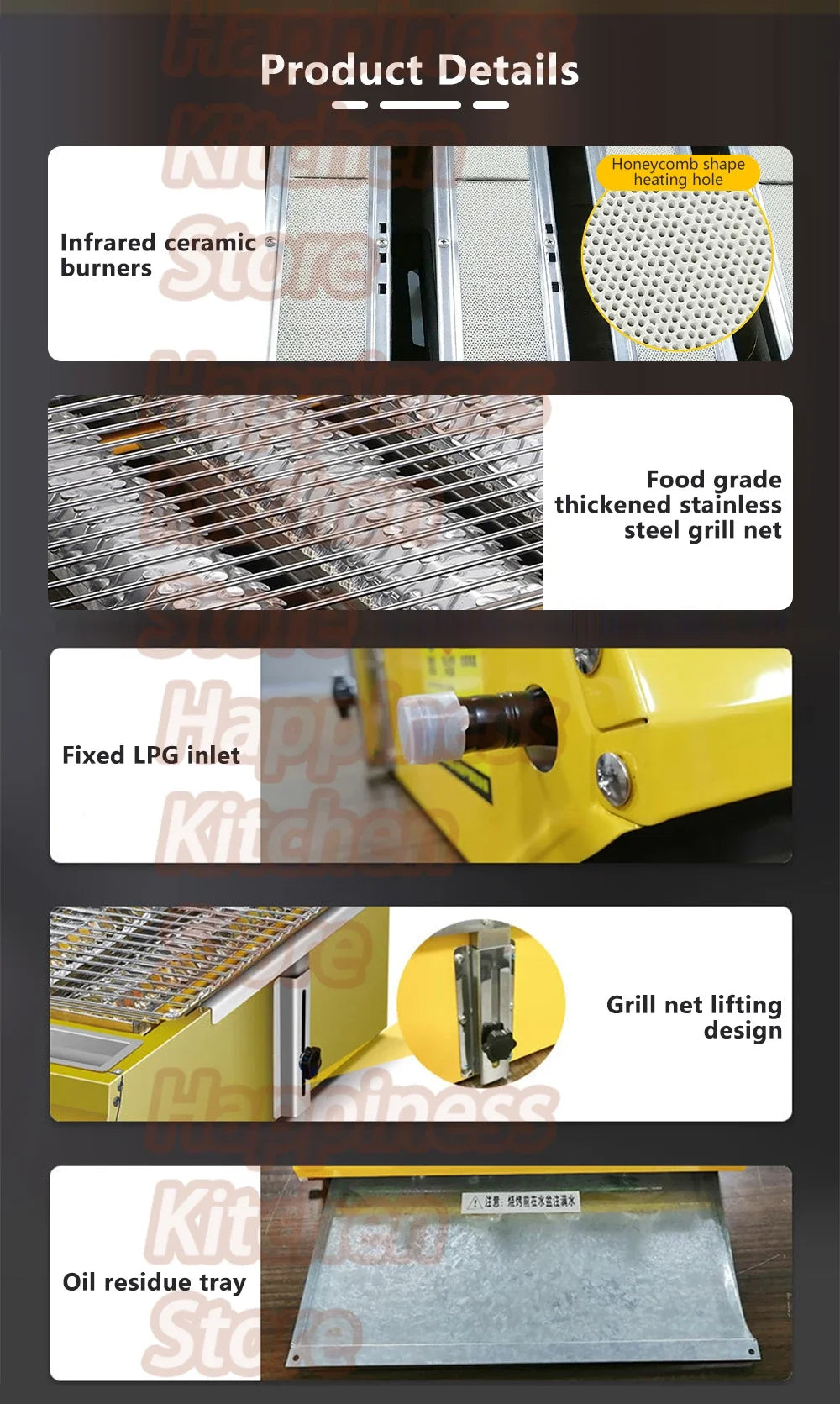 Commercial Bbq Grill Smokeless Lpg Barbecue Stove Grill