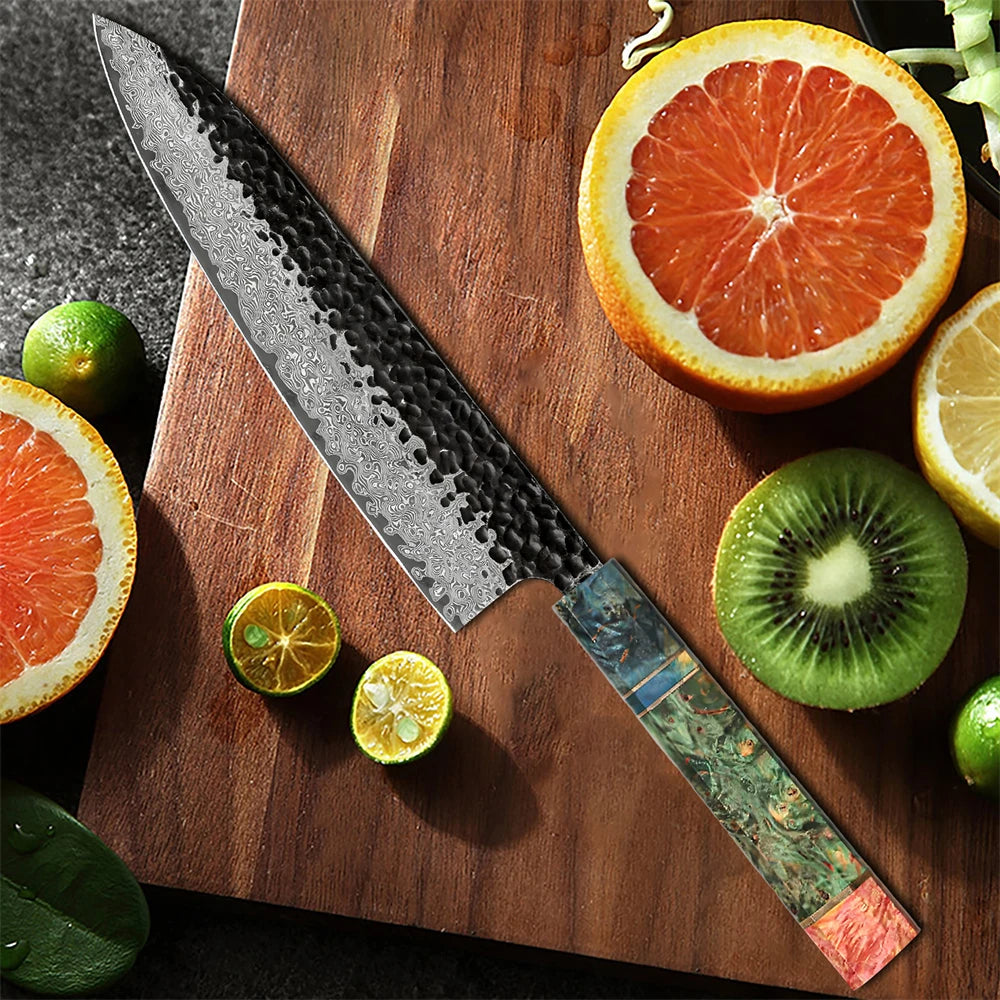 Professional Chef Knife Damascus Steel Slicing Knife Meat