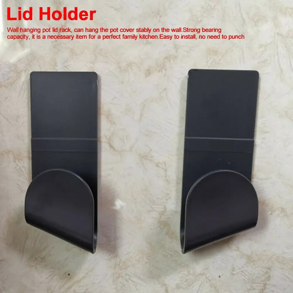 6pcs/Set Pot Lid Holder Wall-Mounted Hanging Holder Pan