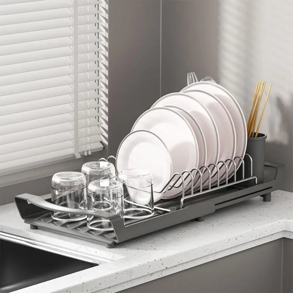 Extendable Dish Drying Rack Large Capacity Space Saving