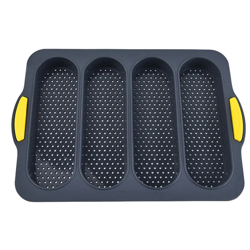 Silicone Loaf Pan Non-Stick Holes Baguette Pan Bread