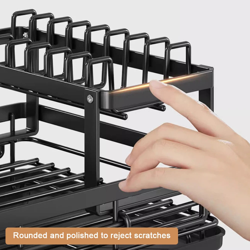 Dish Bowl Drainer Dish Drying Rack Adjustable Plates