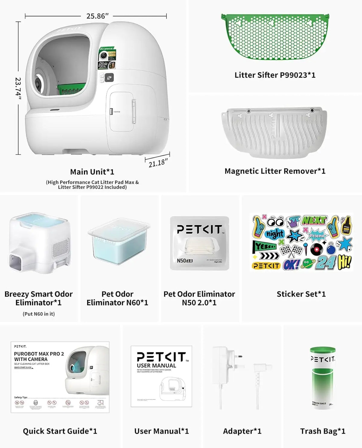 Purobot Max Pro Ai-Camera Self Cleaning Cat Litter